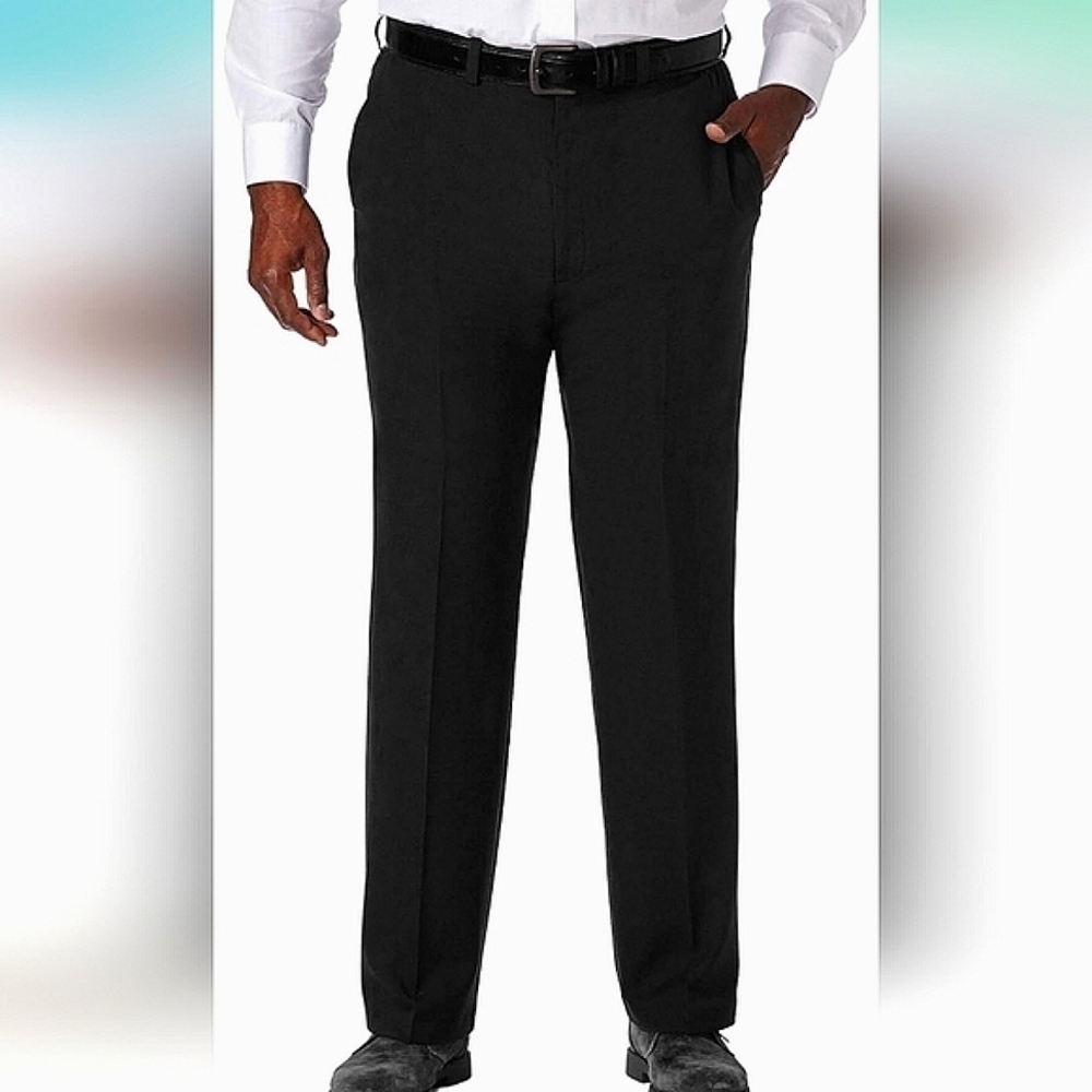 Haggar Men's Cool 18 Pro‎ Classic Fit Flat Front Pant Lightweight 4-way Stretch